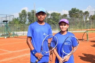 नवौं राष्ट्रिय :  सफ्ट टेनिस मिक्स डबल्समा प्रदेश १ लाई स्वर्ण